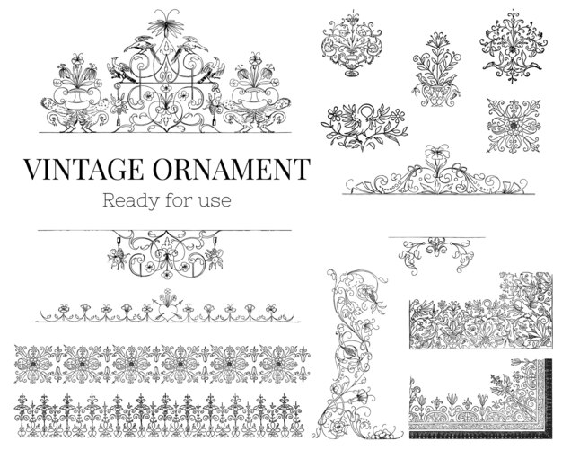 Vintage flourish ornament illustration