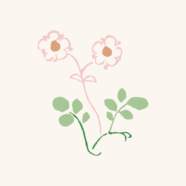 ヴィンテージの花、かわいいデザインベクトル