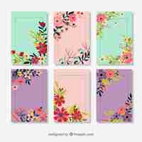 Vettore gratuito vintage fiore decorato cards