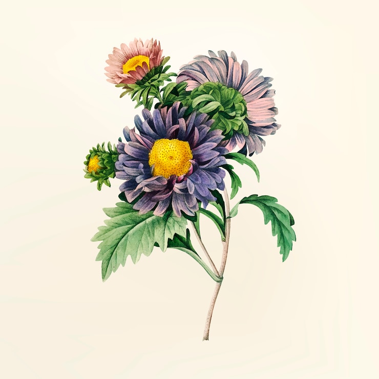 Free Vector vintage flower illustration