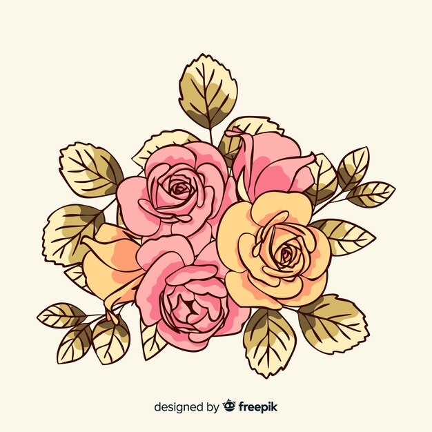 Vintage flowers bouquet background