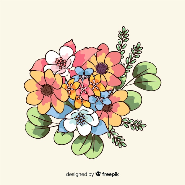 Free vector vintage flowers bouquet wallpaper