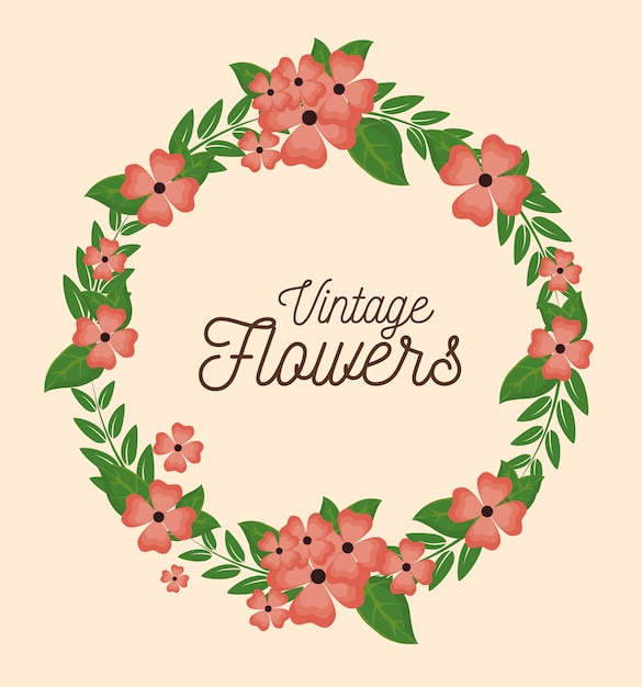 Free vector vintage flowers frame decoration