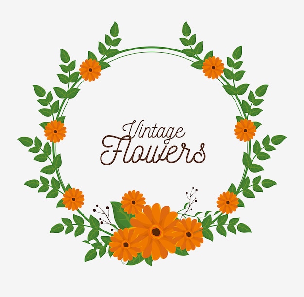 Free vector vintage flowers frame decoration