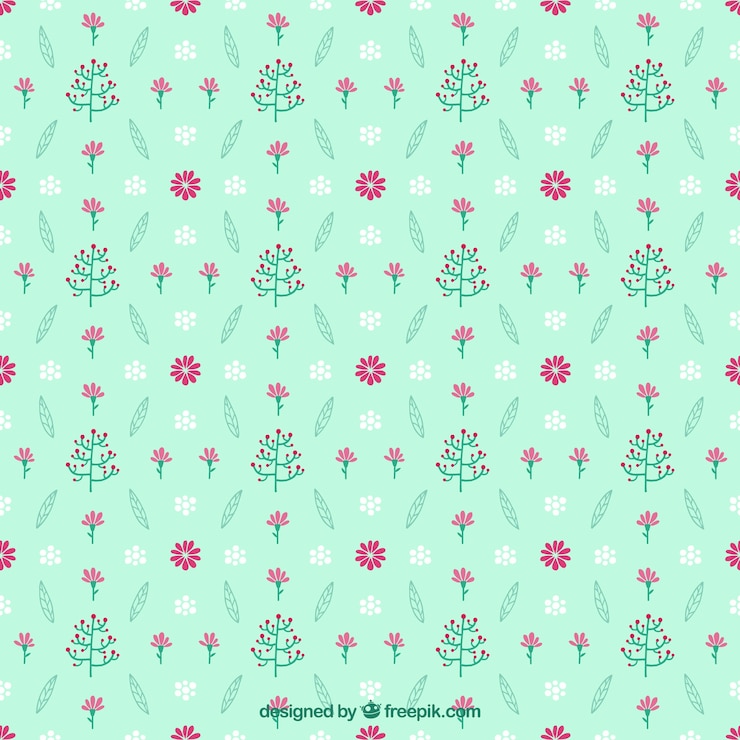 Free Vector vintage flowers pattern
