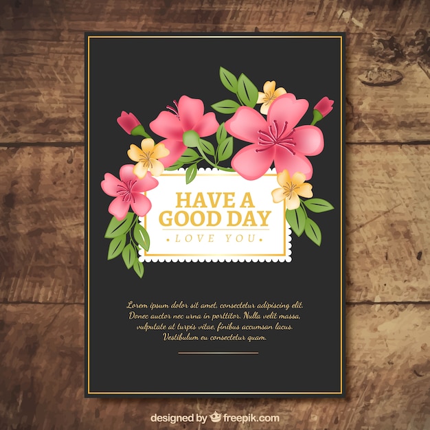 Free vector vintage flowery card