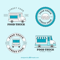 Vintage food truck logo collection