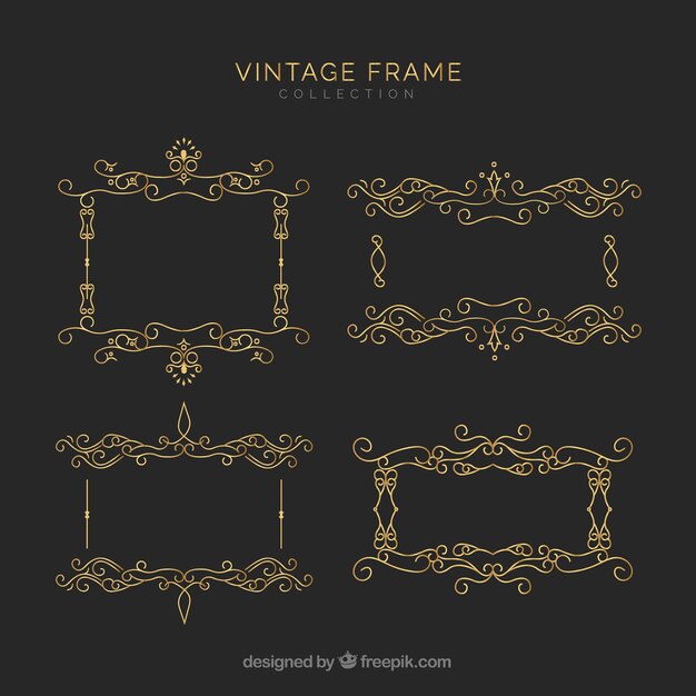 Vintage frame collection with different ornaments