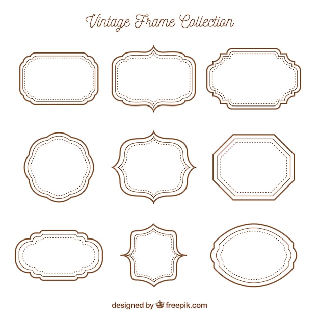 Free vector vintage frame collection with different ornaments