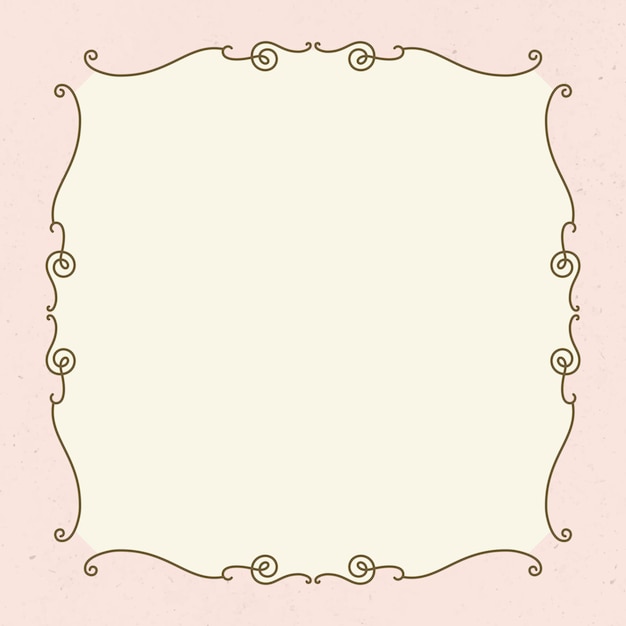 Free vector vintage frame vector on pastel pink background