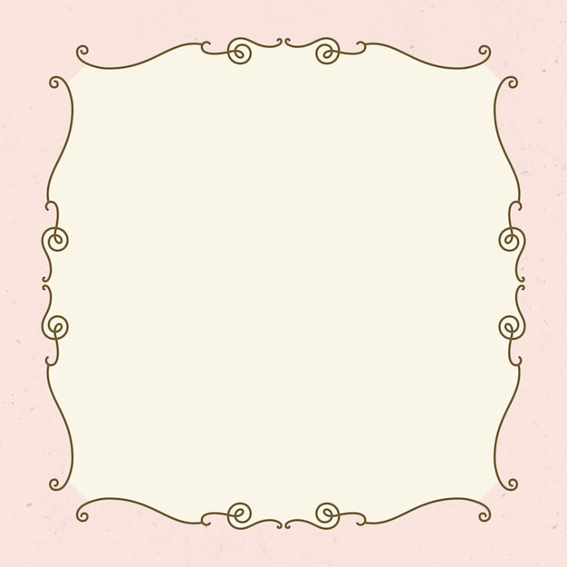 Винтажная рамка вектор на пастельно-розовом фоне