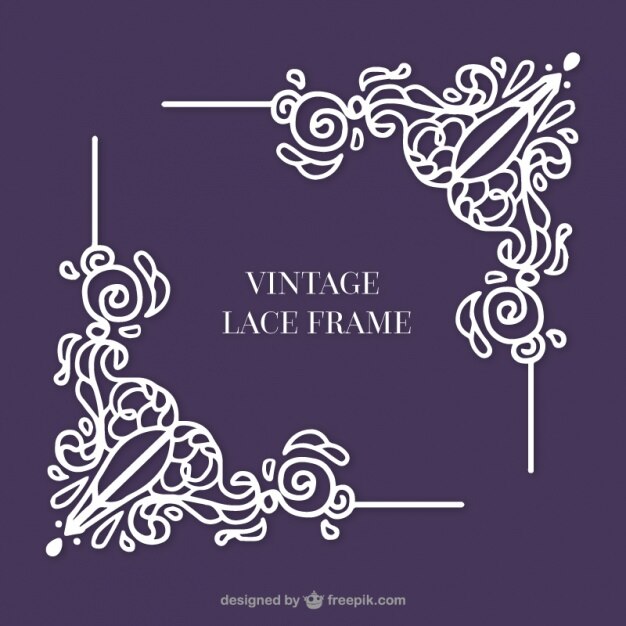 Free Vector vintage frame with purple background
