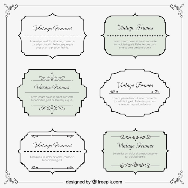 Free vector vintage frames collection