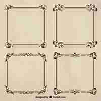 Free vector vintage frames in ornamental style