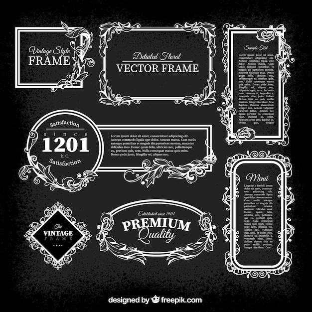 Free vector vintage frames pack