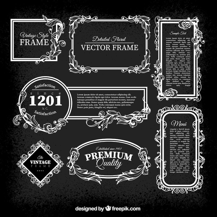 無料Vector ヴィンテージフレームは、パック