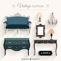 Free vector vintage furniture pack