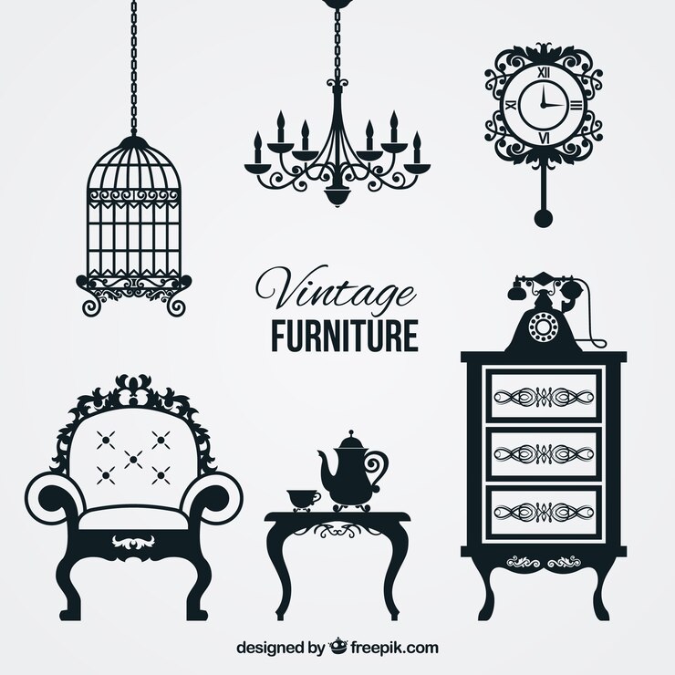 Free Vector vintage furniture