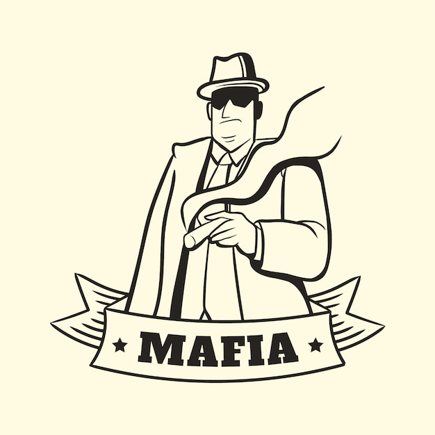 Vintage gangster mafia character