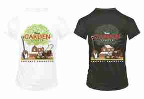 Free vector vintage gardening prints on shirts template