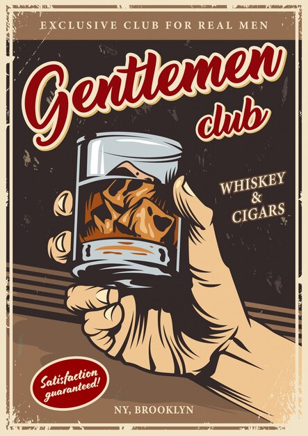 Vintage gentlemen club advertising template