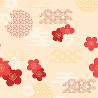 Vintage geometric plum blossom pattern