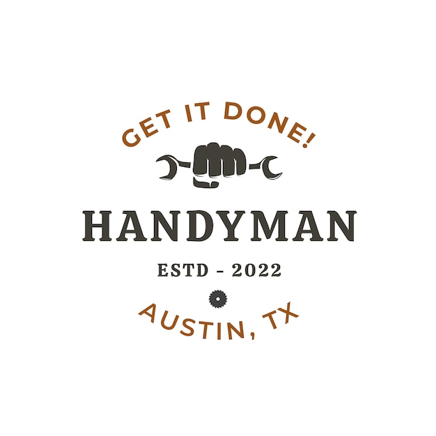 Vintage get it done! handyman logo