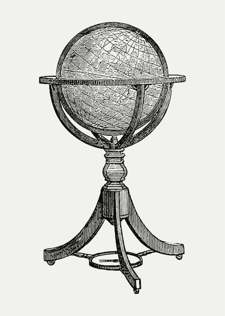 Vintage globe stand illustration