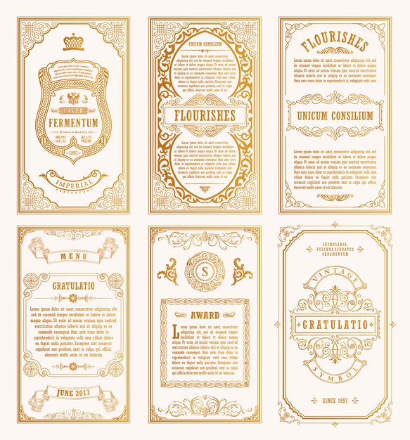 Vintage gold cards and frames