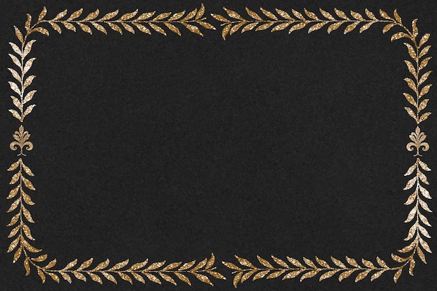 Vintage gold rectangle frame vector, featuring public domain artworks