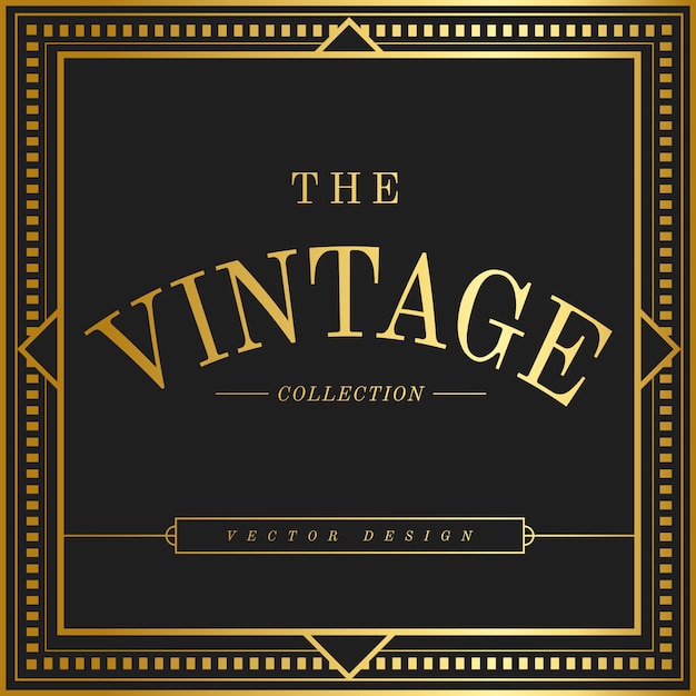 Free vector vintage golden art nouveau badge vector