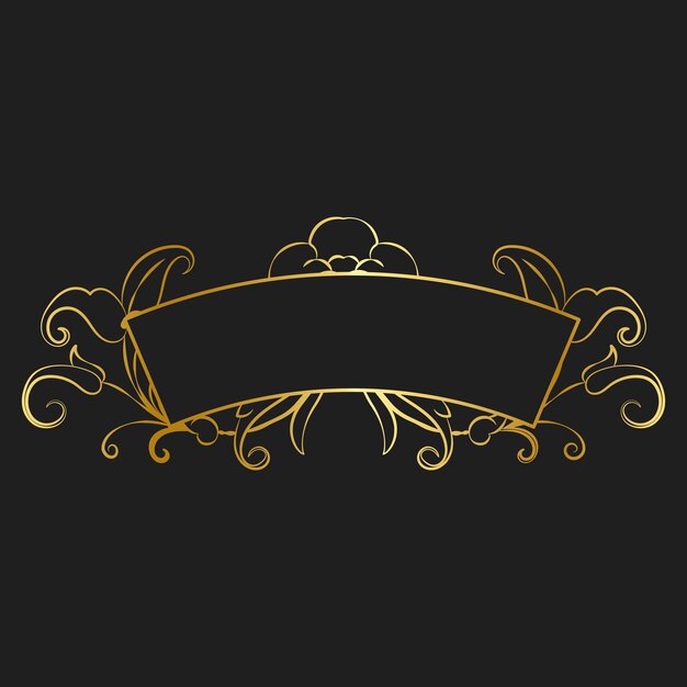 Vintage golden art nouveau badge vector