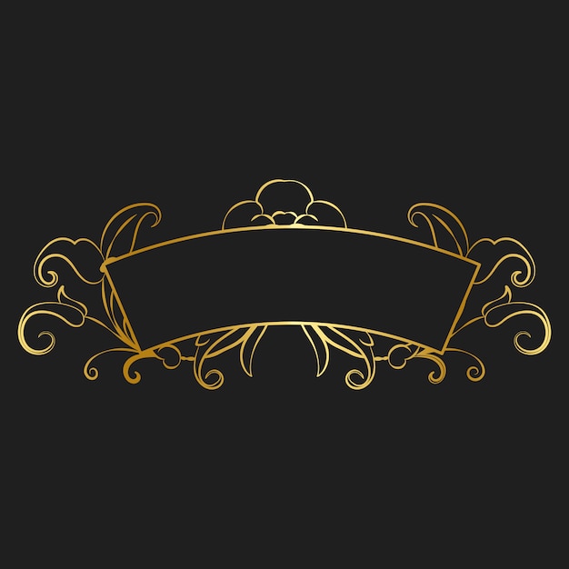 Vintage golden art nouveau badge vector