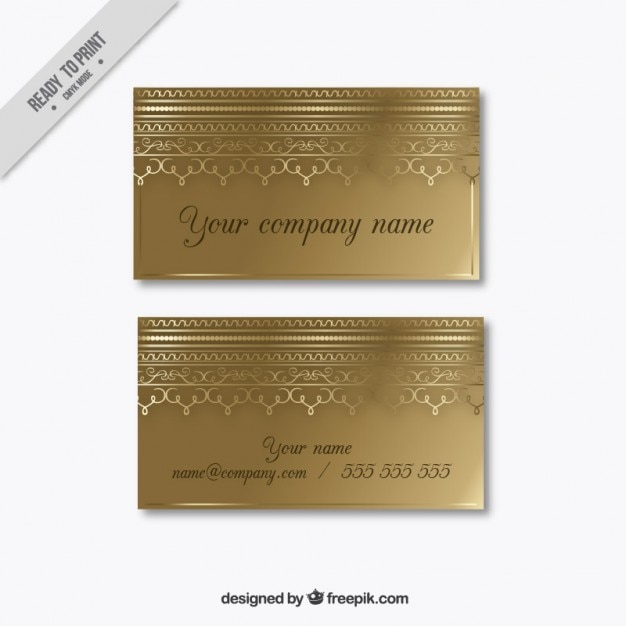 Vintage golden business card