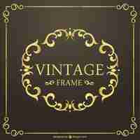 Vettore gratuito vintage cornice dorata vettoriale