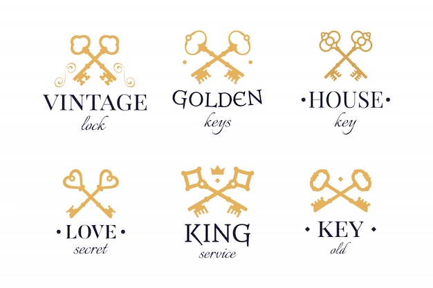 Vintage golden keys set