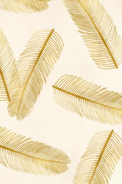 Vintage golden palm leaf pattern