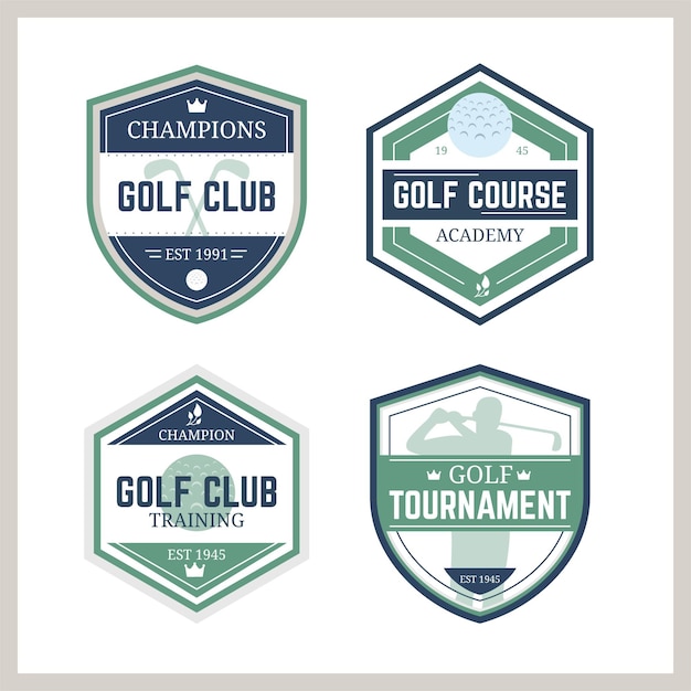 Free vector vintage golf logo collection