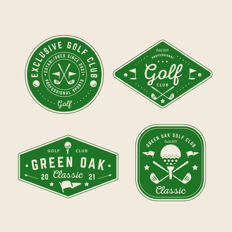 Free Vector vintage golf logo collection