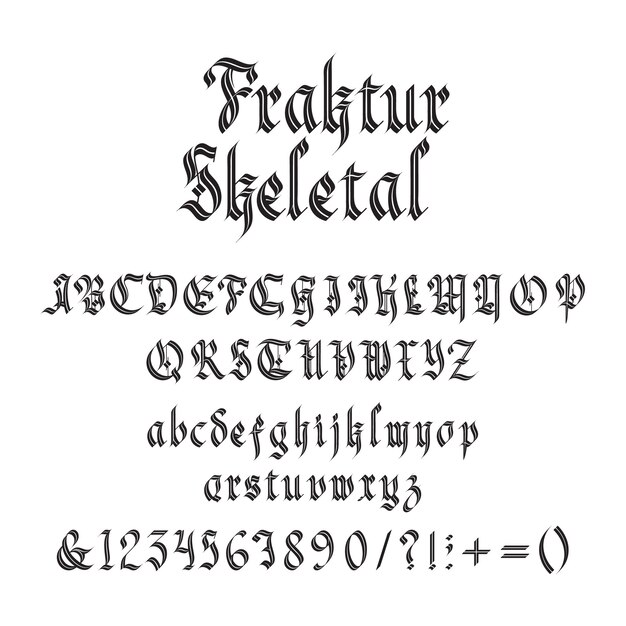 Vintage gothic font