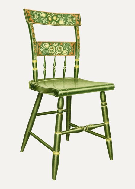로렌스 플린의 작품에서 리믹스된 빈티지 녹색 의자 벡터 일러스트