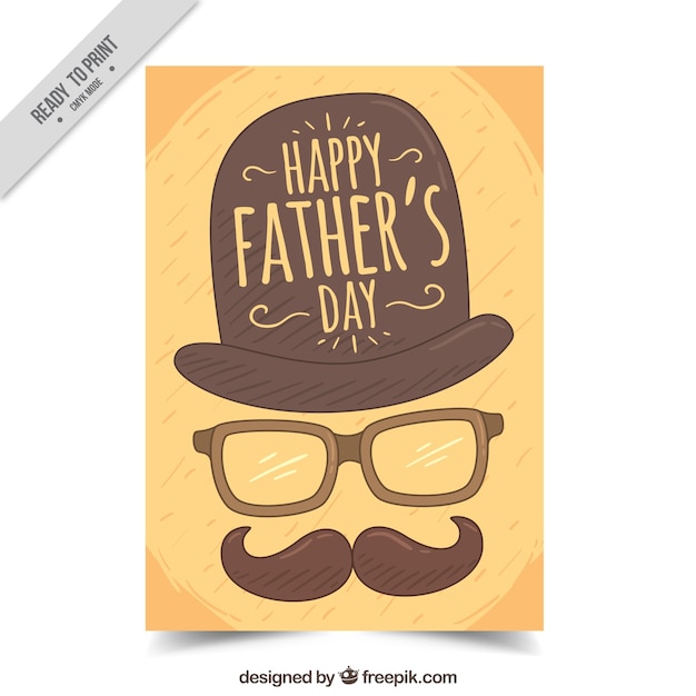 Vintage greeting card with moustache for father's day