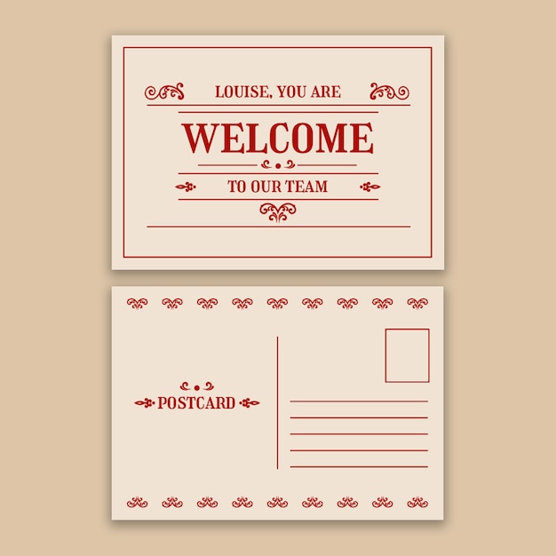 Free vector vintage greeting postcard design