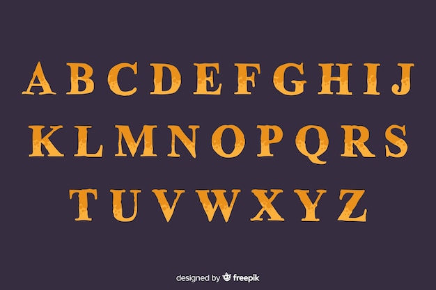 Vintage halloween alphabet