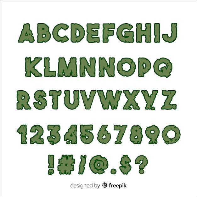 Бесплатное векторное изображение Старинный хэллоуин алфавит