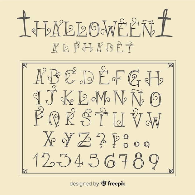 Vintage halloween alphabet