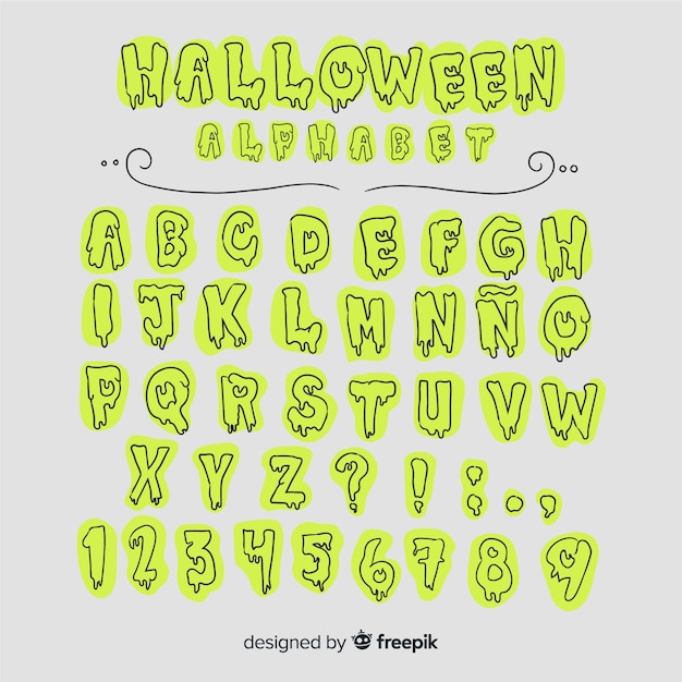 Free vector vintage halloween alphabet