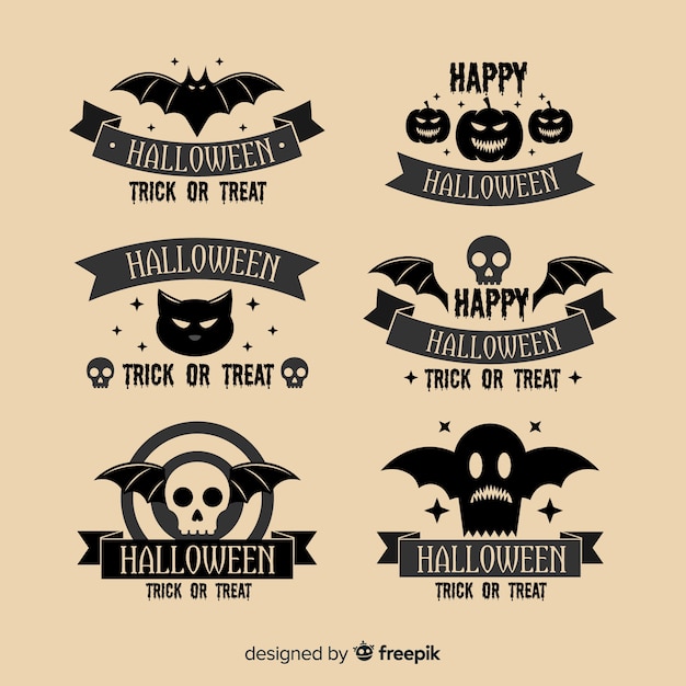 Collezione vintage di etichette di halloween