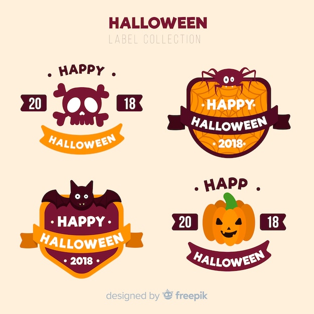 Vintage halloween labels collection