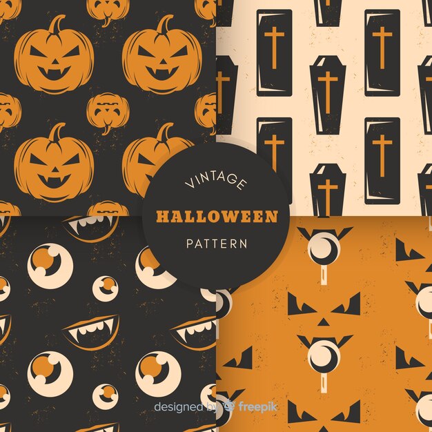 Vintage halloween pattern collection